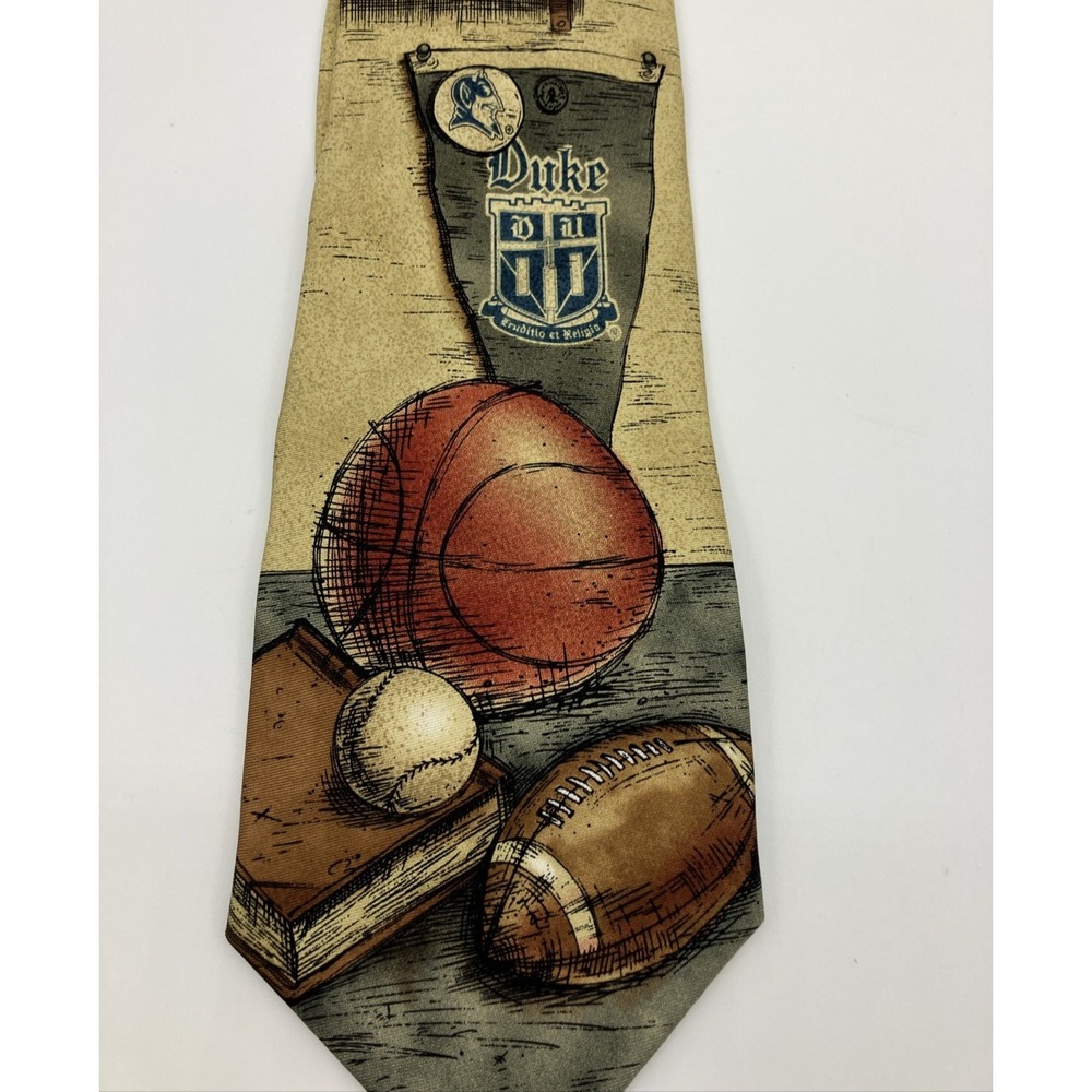 Duke Blue Devils Mens Neck Tie Basketball Football Baseball Sports 100% Silk